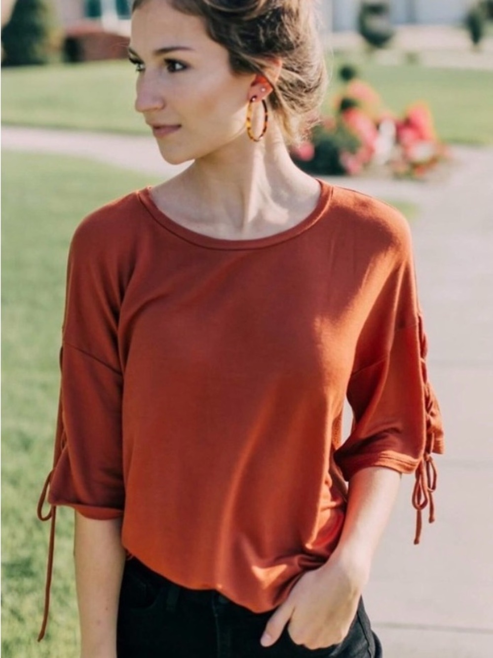 Buckle Rust Orange blouse